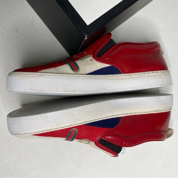 Gucci logo Sylvie slip-on sneakers men’s size 8 - Picture 7 of 12
